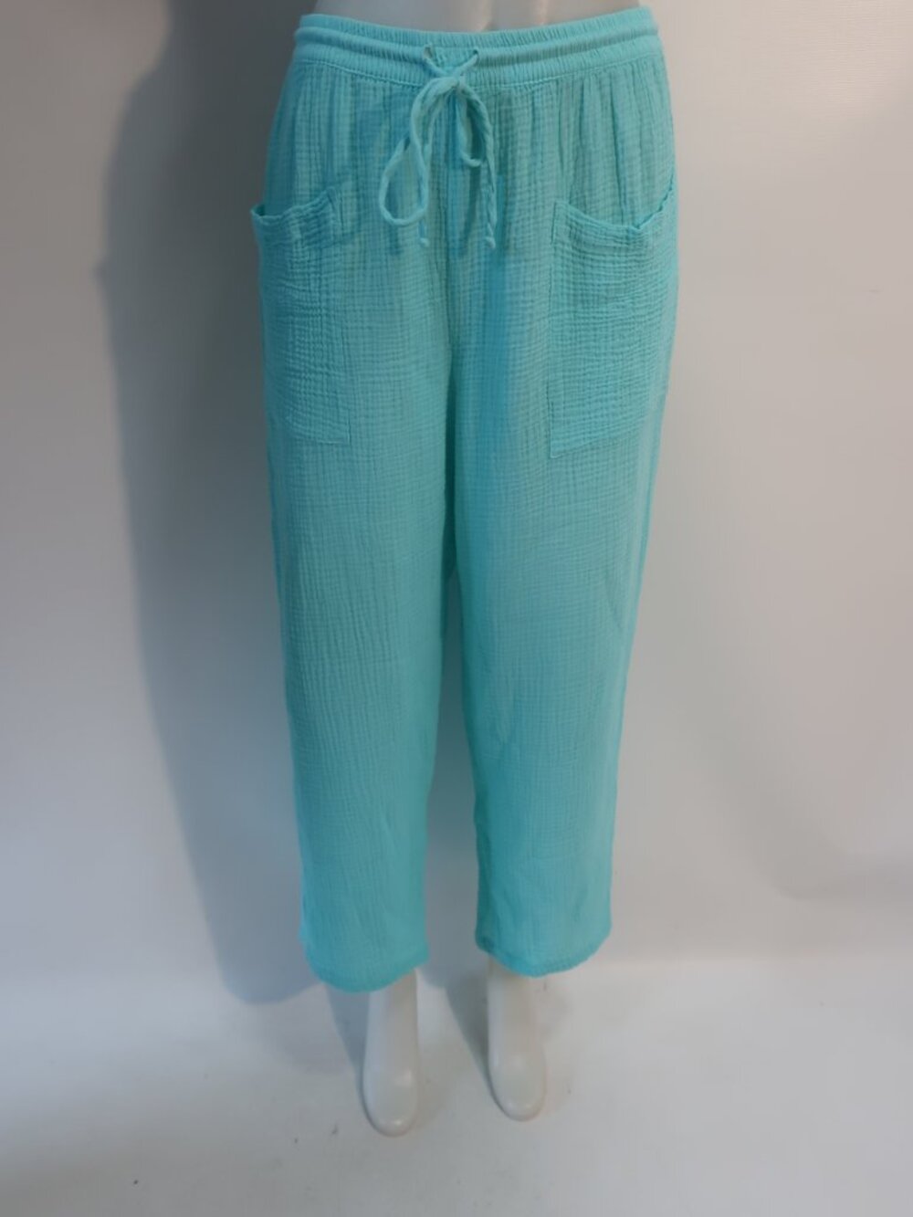 Womens Sundry Turq Gauze Elastic Waist Pants M - Picture 2 of 6